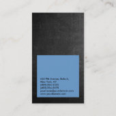 Vertikal Kalkboard blau beruflich schlicht Visitenkarte (Rückseite)