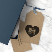 Vertikal kühl rustikal hergestellt mit Liebe Heart Geschenkanhänger