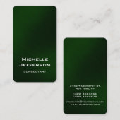 Vertikal künstlerisch grüne Farbe Stilvoll modern Visitenkarte (Vorne/Hinten)