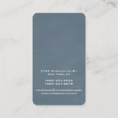 Vertikal künstlerisches Blau Grau Farbe Stilvolle  Visitenkarte (Rückseite)