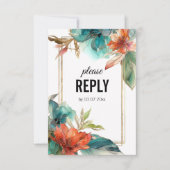 Vertikal + Liedanforderung Hibisken Serenade Parad RSVP Karte (Vorderseite)