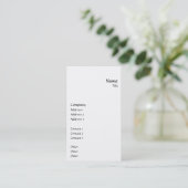 Vertikal machen Sie glatt Visitenkarte (Stehend Vorderseite)