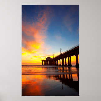 Vertikal Manhattan Beach Pier Poster
