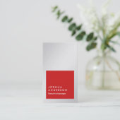 Vertikal metallisches silbergraues beruflich visitenkarte (Stehend Vorderseite)