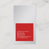 Vertikal metallisches silbergraues beruflich visitenkarte (Rückseite)