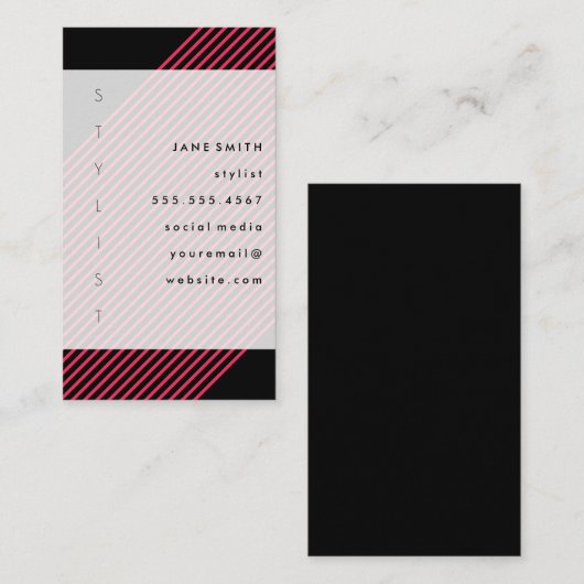 Vertikal mit Stripes gestalteter Text Visitenkarte (Vorne/Hinten)