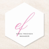 Vertikal, modern, rosa, grau, riesig untersetzer (Vorderseite)