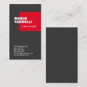 Vertikal modische, schlichte, grau-rote Ausführung Visitenkarte (Vorne/Hinten)