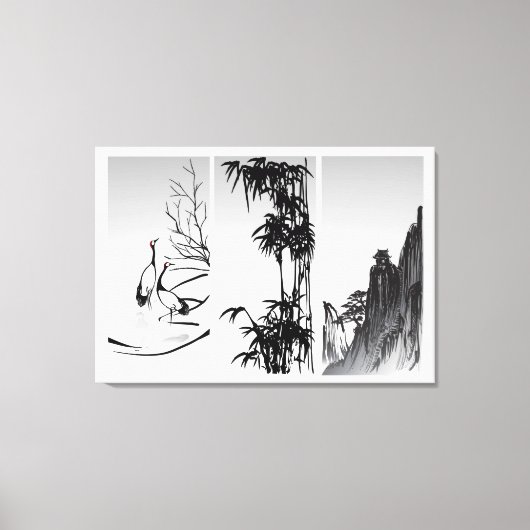 Vertikal-Orientalischer Bildlauf Leinwanddruck (Vorderseite)