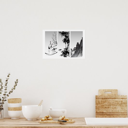 Vertikal-Orientalischer Bildlauf Poster (Küche)