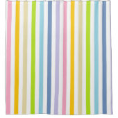 Vertikal-Pastellrost und weiße Streifen Duschvorhang (Vorderseite)