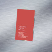 Vertikal Red Trendy Minimalistisch Elegant Einfach Magnetische Visitenkarte (Beispiel)