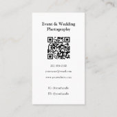 Vertikal reiner QR-Codefotograf an weißer Grenze Visitenkarte (Rückseite)