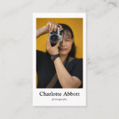 Vertikal reiner QR-Codefotograf an weißer Grenze Visitenkarte (Vorderseite)