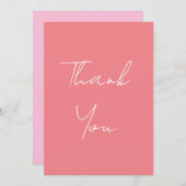 Vertikal rosa Berufliches handgeschriebenes Skript Dankeskarte (Vorne/Hinten)