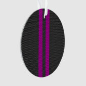 Vertikal rosa Racing Stripes im Carbon Fibre Style Ornament (Vorderseite)