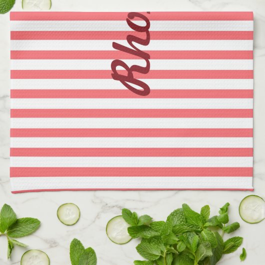 Vertikal rosa und weiß geschirrtuch (Gefaltet)