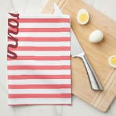 Vertikal rosa und weiß geschirrtuch (Viertel Falte)