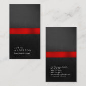 Vertikal rotes schwarzes Muster beruflich schlicht Visitenkarte (Vorne/Hinten)