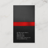 Vertikal rotes schwarzes Muster beruflich schlicht Visitenkarte (Rückseite)