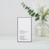 Vertikal Schlicht, einfach Schwarz-weiß grenzend M Visitenkarte (Stehend Vorderseite)