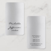 Vertikal Schlicht Grau Einzigartig Persönlich Visitenkarte (Vorne/Hinten)