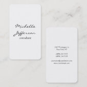 Vertikal Schlicht schlicht Schwarz-weiß Visitenkarte (Vorne/Hinten)