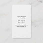 Vertikal Schlicht schlicht Schwarz-weiß Visitenkarte (Rückseite)