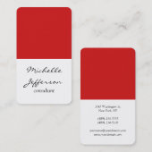 Vertikal Schlicht, schlicht, weiß Visitenkarte (Vorne/Hinten)