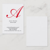 Vertikal schlichte Monogramm Visitenkarte (Vorne/Hinten)