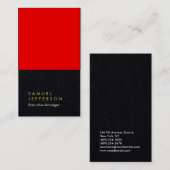 Vertikal schwarz beruflich schlicht visitenkarte (Vorne/Hinten)