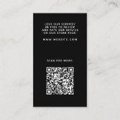 Vertikal schwarz elegant Danke Visitenkarte (Rückseite)