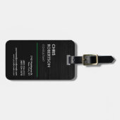 Vertikal Schwarz Grau attraktiv Gepäckanhänger (Vorderseite horizontal)