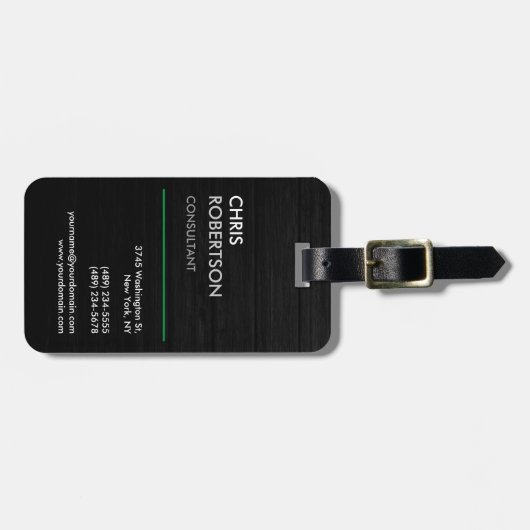 Vertikal Schwarz Grau attraktiv Gepäckanhänger (Vorderseite horizontal)