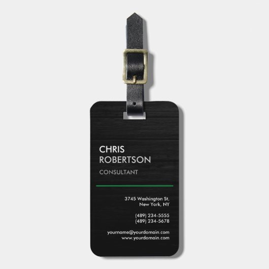 Vertikal Schwarz Grau attraktiv Gepäckanhänger (Vorderseite vertikal)