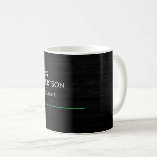 Vertikal Schwarz Grau attraktiv Kaffeetasse (VorderseiteRechts)