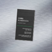 Vertikal Schwarz Grau attraktiv Magnetische Visitenkarte (Beispiel)