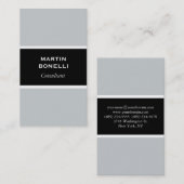 Vertikal Schwarz-Grau-Berufliche Visitenkarte (Vorne/Hinten)