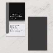 Vertikal schwarz-grau-schicke, trendige Visitenkar Visitenkarte (Vorne/Hinten)