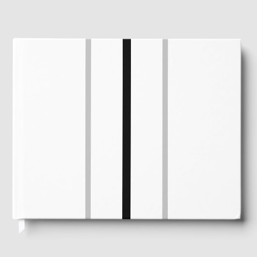 Vertikal schwarz-graue Streifen auf weiß Gästebuch (Vorderseite)
