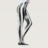 Vertikal Schwarz und Weiß Leggings (Rechts)