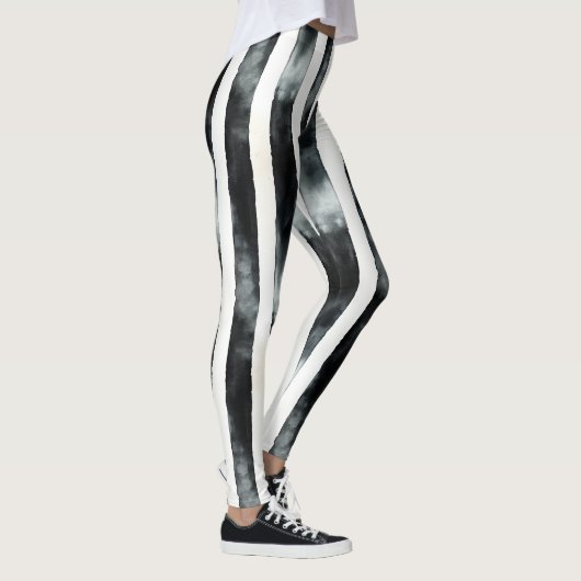 Vertikal Schwarz und Weiß Leggings (Rechts)