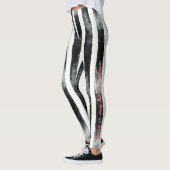 Vertikal Schwarz und Weiß Leggings (Links)