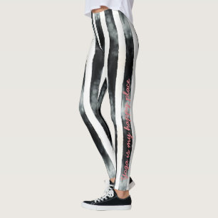 Vertikal Schwarz und Weiß Leggings