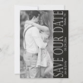 Vertikal Schwarz und Weiß Save the Date 5 x 7 Ankündigung (Vorderseite)