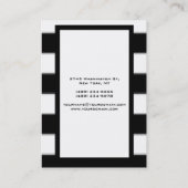 Vertikal Schwarz-weiß gestreift Schlicht modern Visitenkarte (Rückseite)