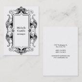 Vertikal Schwarz-weiß Vintag klassisch Visitenkarte (Vorne/Hinten)