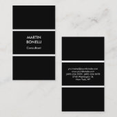 Vertikal Schwarz-weiße Grenze Stilvolle Visitenkar Visitenkarte (Vorne/Hinten)