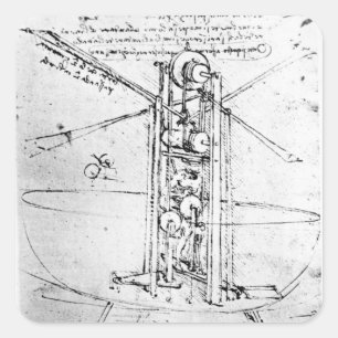 Vertikal stehende Vogelflüge Quadratischer Aufkleber