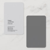 Vertikal Stilvoll Beruflich Minimalistisch Grau Visitenkarte (Vorne/Hinten)